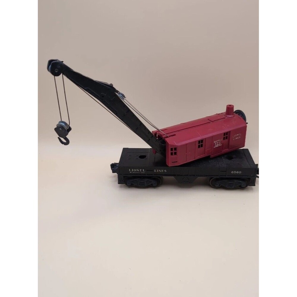 Original Lionel 6560-25 Operating Crane Work Car Bucyrus Erie Postwar O Gauge